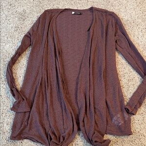Volcom Women's Chocolate Open-Front Cardigan